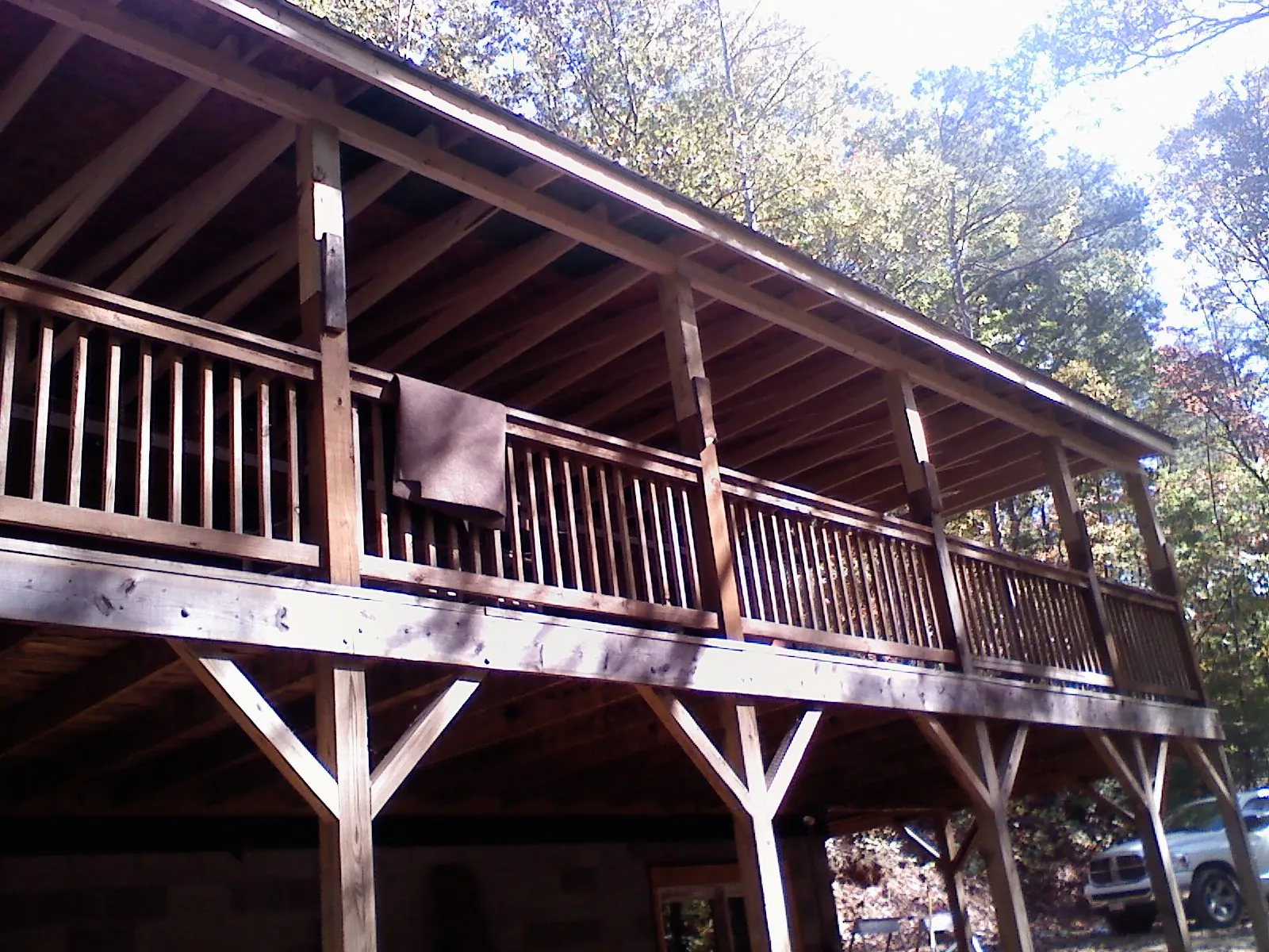 Timber framing under a new elevated porch and deck — Roof Leak Repair in San Pedro by Roofing Brothers